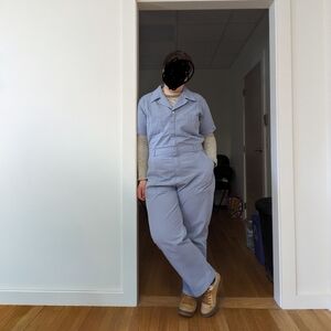 Big Bud Press Periwinkle Short-Sleeve Utility Jumpsuit